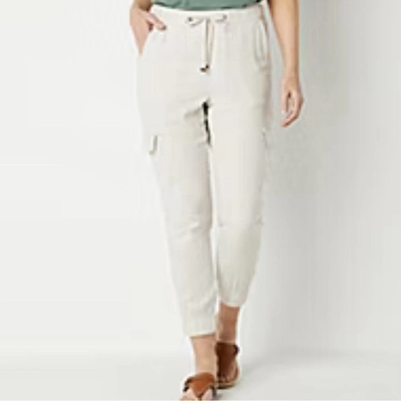 St. John's Bay Cream Joggers with Relaxed Fit - Picture 7 of 11